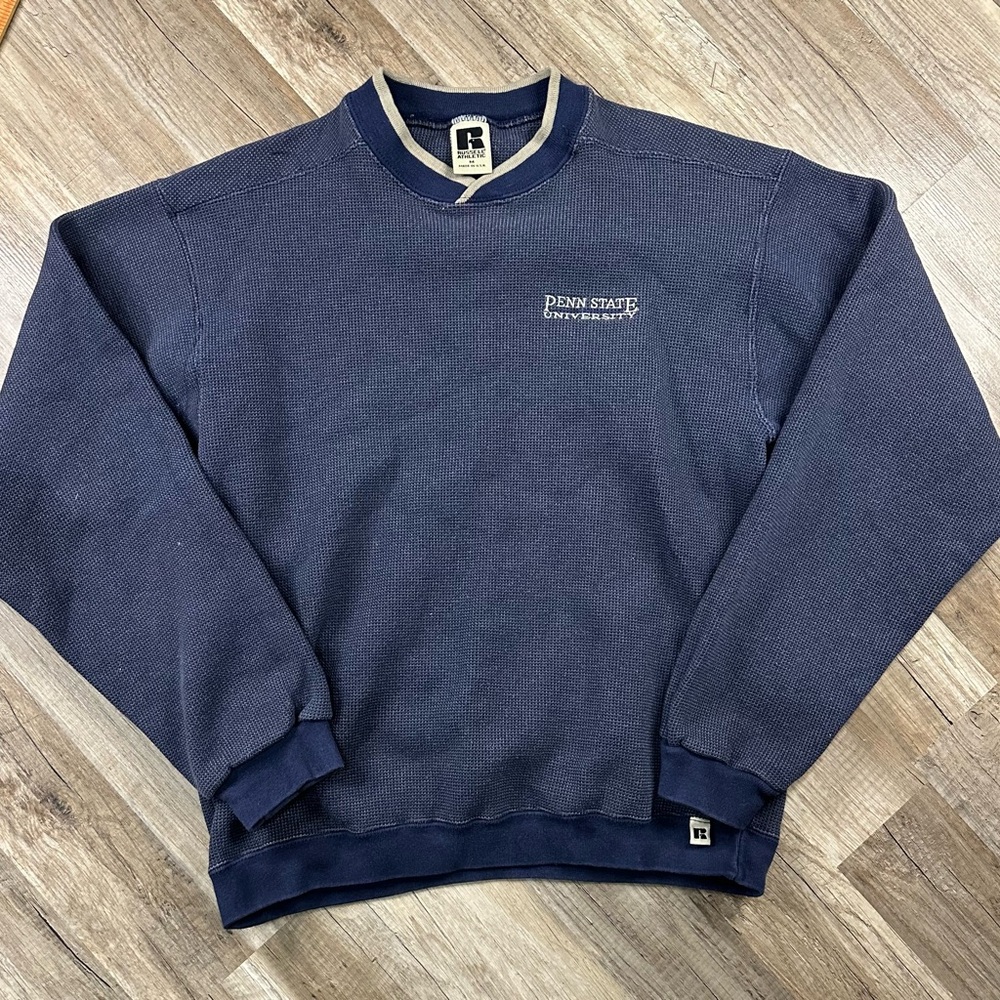 Vintage Russell penn state crewneck navy size medium college embroidered